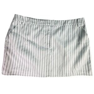 Pinstripe Mini Skirt Light Blue Black Pinstripe Tailored Style Size US 14